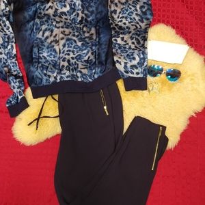 EUC Michael Kors Joggers Dress Pants Size 8 Navy